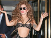 Lady GaGa spotted dancing outside while leaving her apartment building in New York City